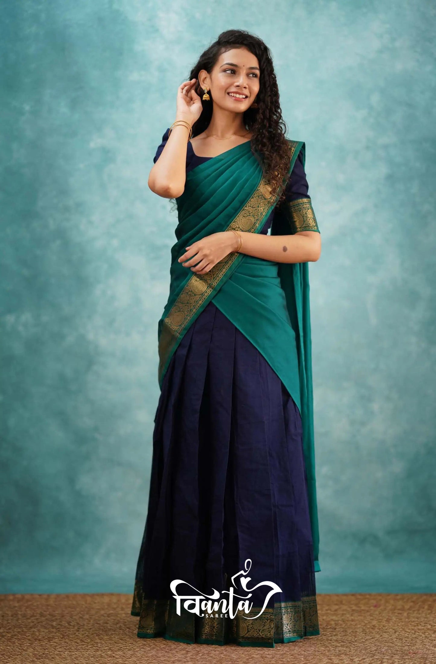 Kanjivaram Silk Zari Half Saree Lehenga With Blouse Along With Banarsi Silk Dupatta